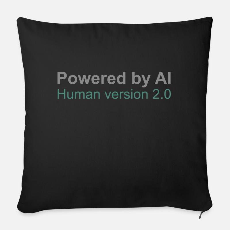 Powered by AI: Human Version 2.0 - Sofakissen mit Füllung 45 x 45 cm - Schwarz