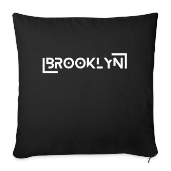 Future City Design – Brooklyn white - Sofa pillow with filling 45cm x 45cm - black - Front