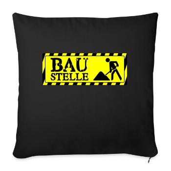 Baustelle - Sofakissen mit Füllung 45 x 45 cm - Schwarz - Vorne