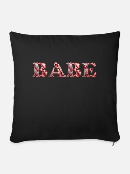 BABE heart red - Sofakissen mit Füllung 45 x 45 cm - Schwarz