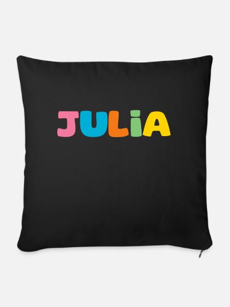 Name - Julia - Sofakissen mit Füllung 45 x 45 cm - Schwarz
