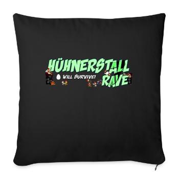 Jumpgeil "Hühnerstall Rave #7" - Sofakissen mit Füllung 45 x 45 cm - Schwarz - Vorne
