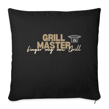 Maître du gril - Coussin et housse de 45 x 45 cm - noir - Devant