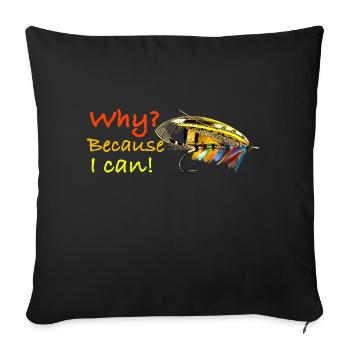Why because i can Ghost Fly - Sofa pillow with filling 45cm x 45cm - black - Front