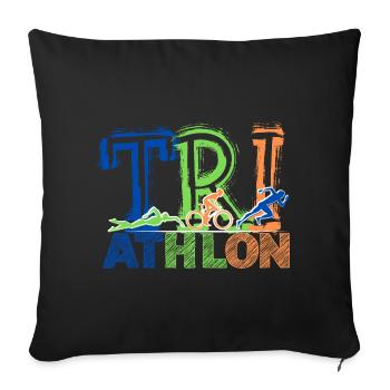 TRIATHLON - Next Level - Sofakissen mit Füllung 45 x 45 cm - Schwarz - Vorne