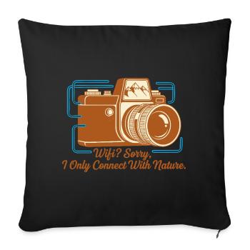 Nature instead of Wi-Fi - Sofa pillow with filling 45cm x 45cm - black - Front