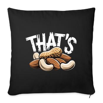 C’EST un drôle de dire de noix avec des amandes à la cacahuète - Coussin et housse de 45 x 45 cm - noir - Devant