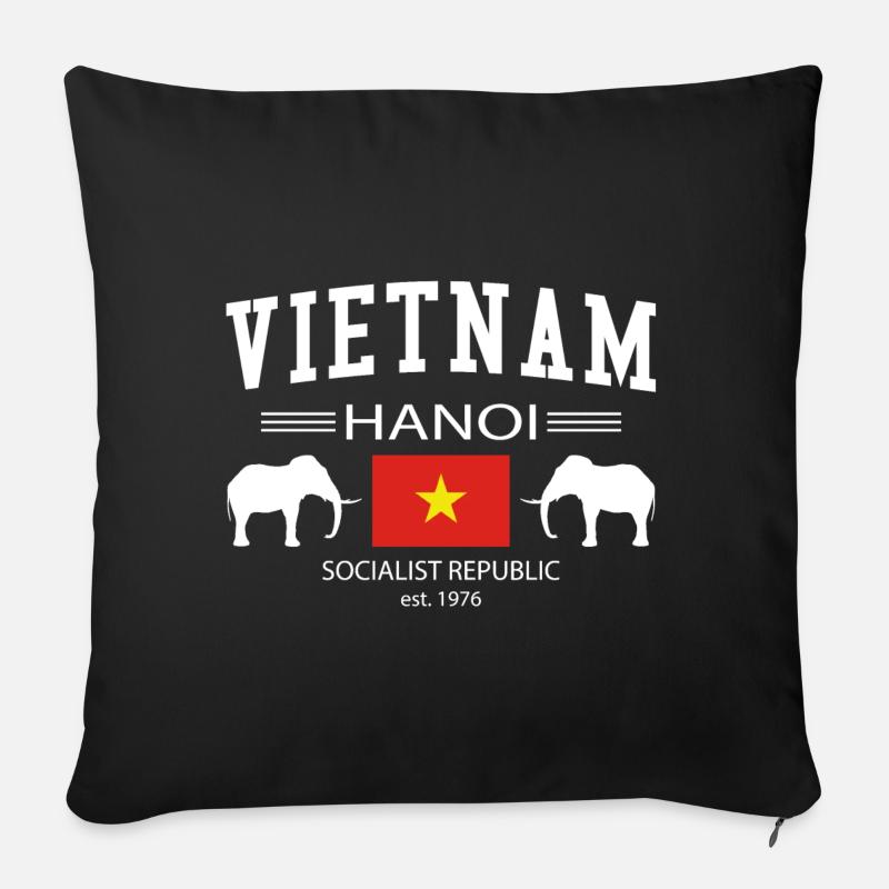 Vietnam - Coussin et housse de 45 x 45 cm - noir