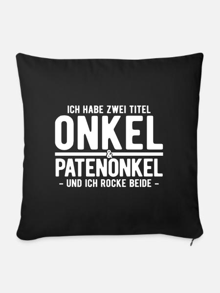 Patenonkel Geschenk - Sofakissen mit Füllung 45 x 45 cm - Schwarz