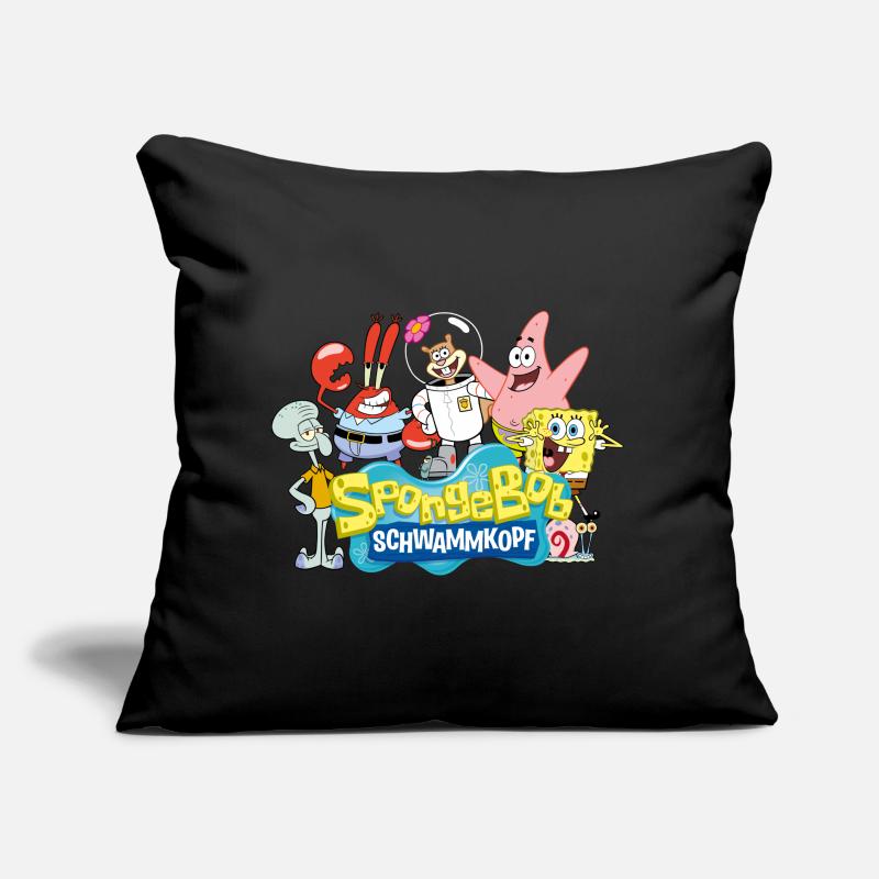 SpongeBob Schwammkopf Logo Patrick Thaddäus Krabs Sofakissen mit Füllung 45 x 45 cm