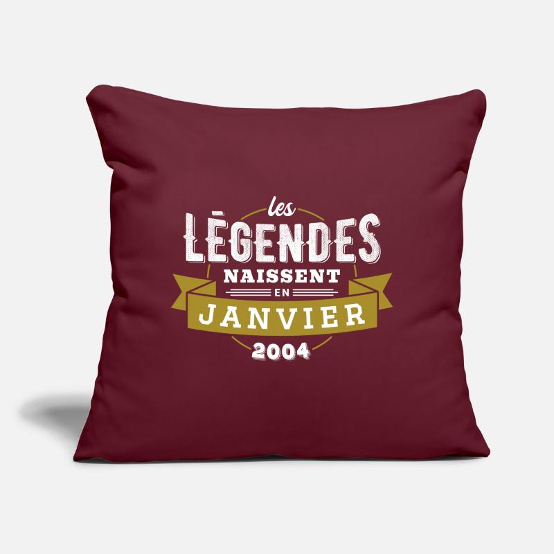 Les légendes naissent en janvier 2004 Coussin et housse de 45 x 45 cm