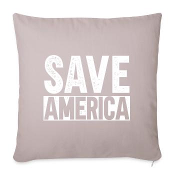 Save America - Sofakissen mit Füllung 45 x 45 cm - helles Taupe - Vorne