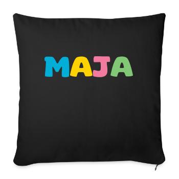 Name - Maja - Sofakissen mit Füllung 45 x 45 cm - Schwarz - Vorne