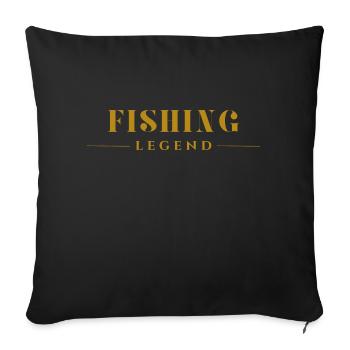 légende de la pêche pêcheur pêche - Coussin et housse de 45 x 45 cm - noir - Devant