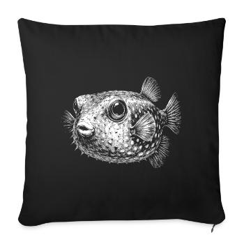 Poisson-globe - Coussin et housse de 45 x 45 cm - noir - Devant