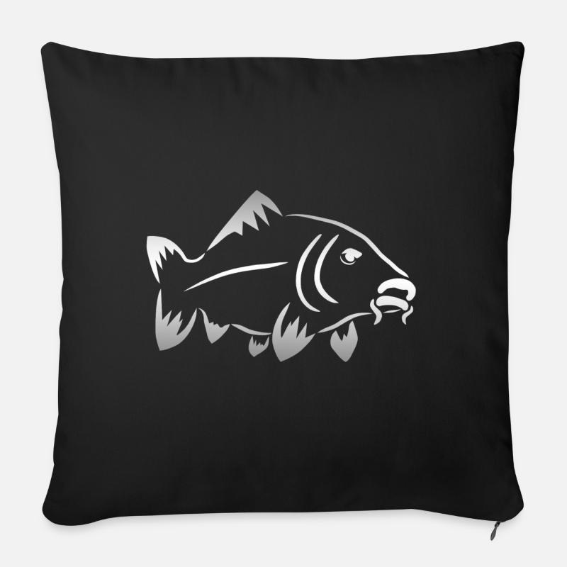 Karpfen Logo - Sofakissen mit Füllung 45 x 45 cm - Schwarz