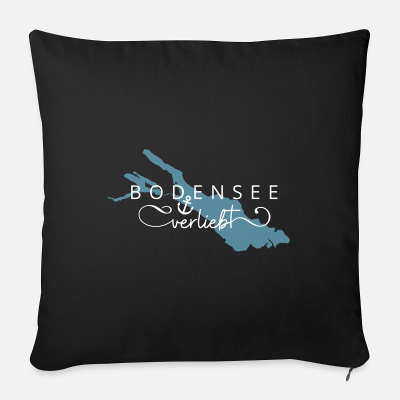Bodensee verliebt - Sofakissen mit Füllung 45 x 45 cm - Schwarz