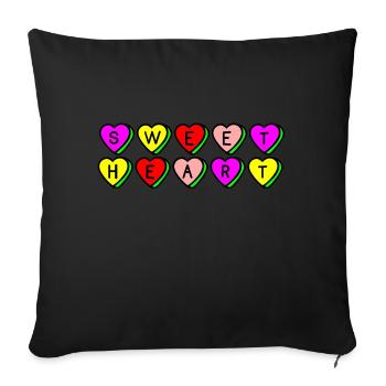 My little heart leaf - Sofa pillow with filling 45cm x 45cm - black - Front