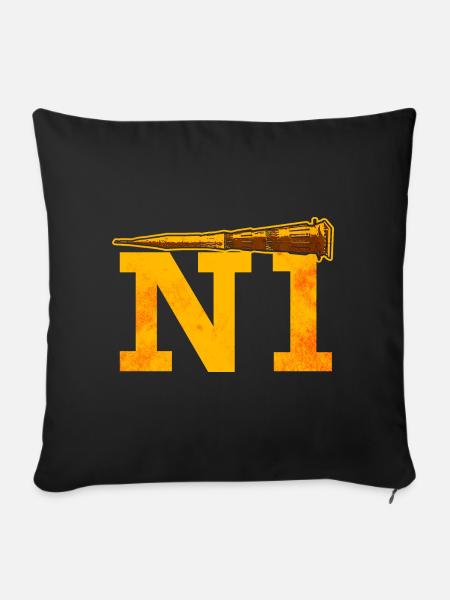 N1 Rakete Sowjetunion - Sofakissen mit Füllung 45 x 45 cm - Schwarz