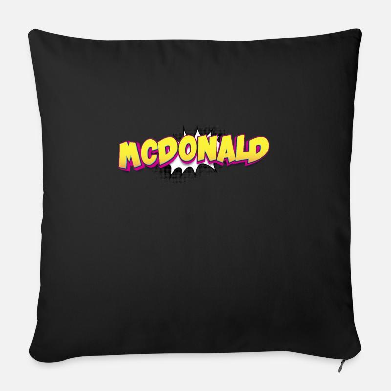 McDonald Custom Name Comic Book Style Pop Art, - Sofakissen mit Füllung 45 x 45 cm - Schwarz
