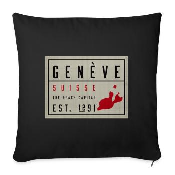 Genève Suisse Peace Capital Vintage - Sofa pillow with filling 45cm x 45cm - black - Front