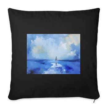 Mama am Strand 7 - Sofakissen mit Füllung 45 x 45 cm - Schwarz - Vorne