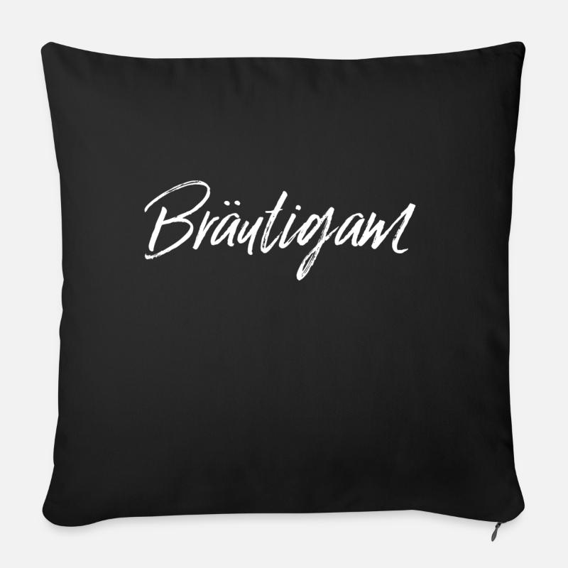 Bräutigam weiss - Sofakissen mit Füllung 45 x 45 cm - Schwarz