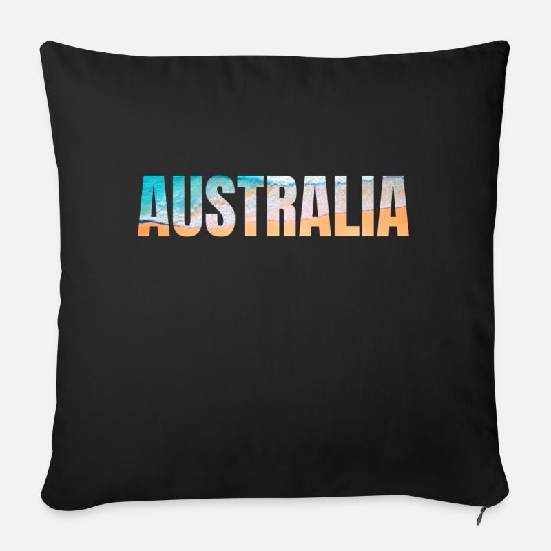 Australien - in englischer Sprache - Sofakissen mit Füllung 45 x 45 cm - Schwarz