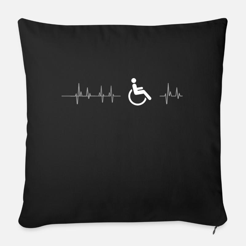 rollstuhl rolli rollstuhlfahrer frequenz puls - Sofakissen mit Füllung 45 x 45 cm - Schwarz