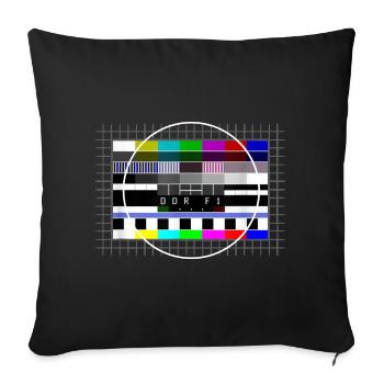 Gdr photo de test Retro Ostalgie 80s - Coussin et housse de 45 x 45 cm - noir - Devant