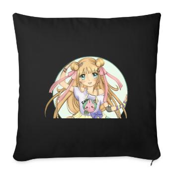 Manga - Sofa pillow with filling 45cm x 45cm - black - Front