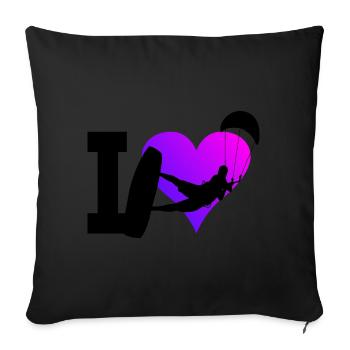 Kitesurf KitesurfEr KitesurfIng Femmes - Coussin et housse de 45 x 45 cm - noir - Devant