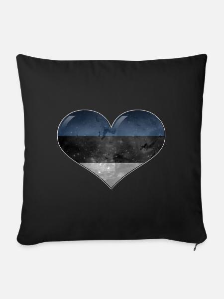 Estland-Herz - Sofakissen mit Füllung 45 x 45 cm - Schwarz