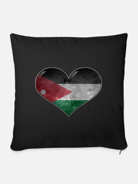 Jordanien-Herz - Sofakissen mit Füllung 45 x 45 cm - Schwarz