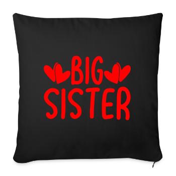 Big Sister Hearts - Sofa pillow with filling 45cm x 45cm - black - Front