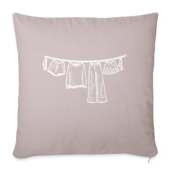Laundry Clothesline Hand Drawn Funny - Sofa pillow with filling 45cm x 45cm - light taupe - Front
