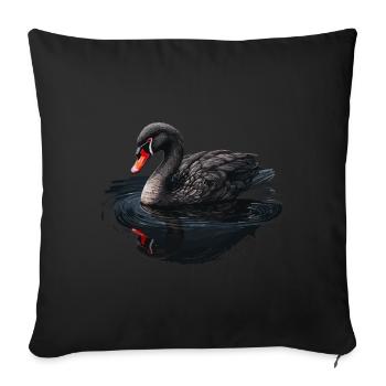 Black Swan Bird - Sofa pillow with filling 45cm x 45cm - black - Front