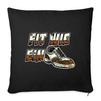 Fit wie ein Turnschuh Jung Sportlich Alter Schuh - Sofakissen mit Füllung 45 x 45 cm - Schwarz - Vorne