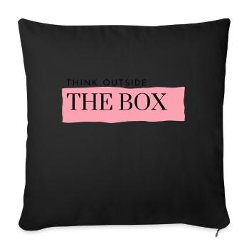 think outside the box - pink - Sofa pillow with filling 45cm x 45cm - black - Front