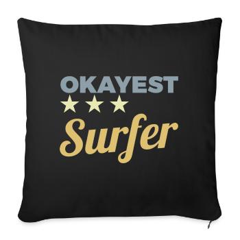 Durchschnittlicher Surfer - Sofakissen mit Füllung 45 x 45 cm - Schwarz - Vorne