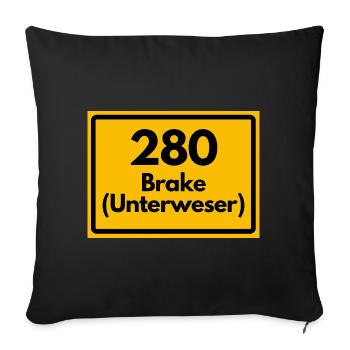 ANCIEN CODE POSTAL RÉTRO 2880 BRAKE UNTERWESER ! - Coussin et housse de 45 x 45 cm - noir - Devant