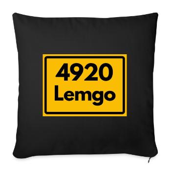 ALTE POSTLEITZAHL PLZ RETRO 4920 LEMGO NRW - Sofakissen mit Füllung 45 x 45 cm - Schwarz - Vorne