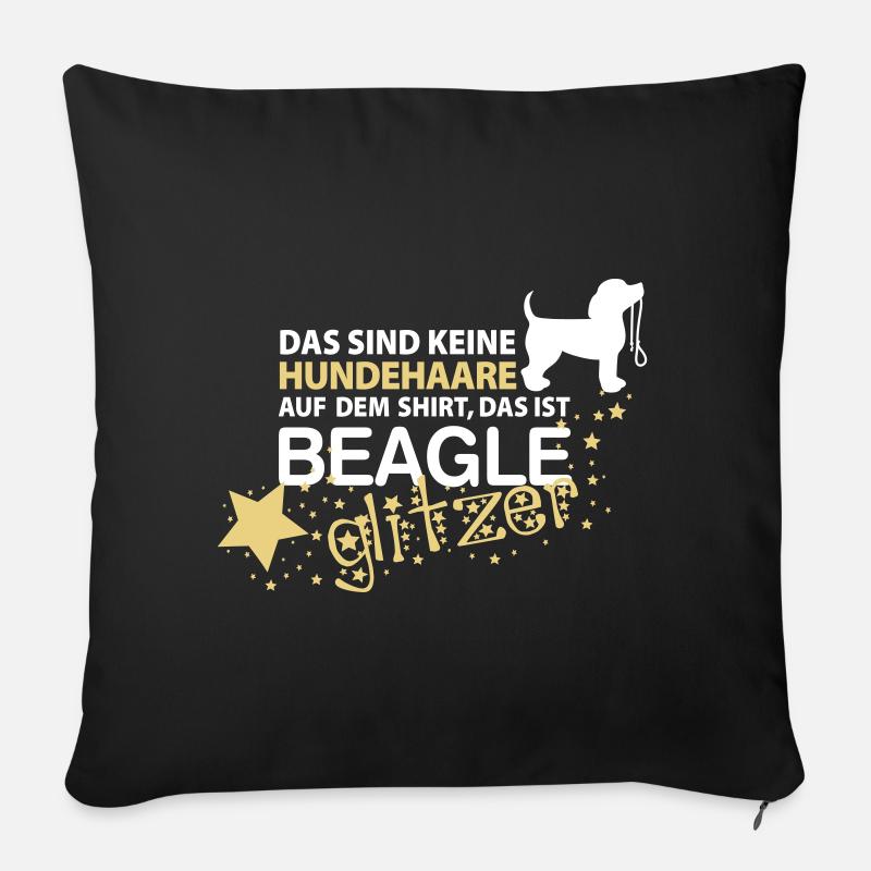 Beagle Glitzer - Sofakissen mit Füllung 45 x 45 cm - Schwarz