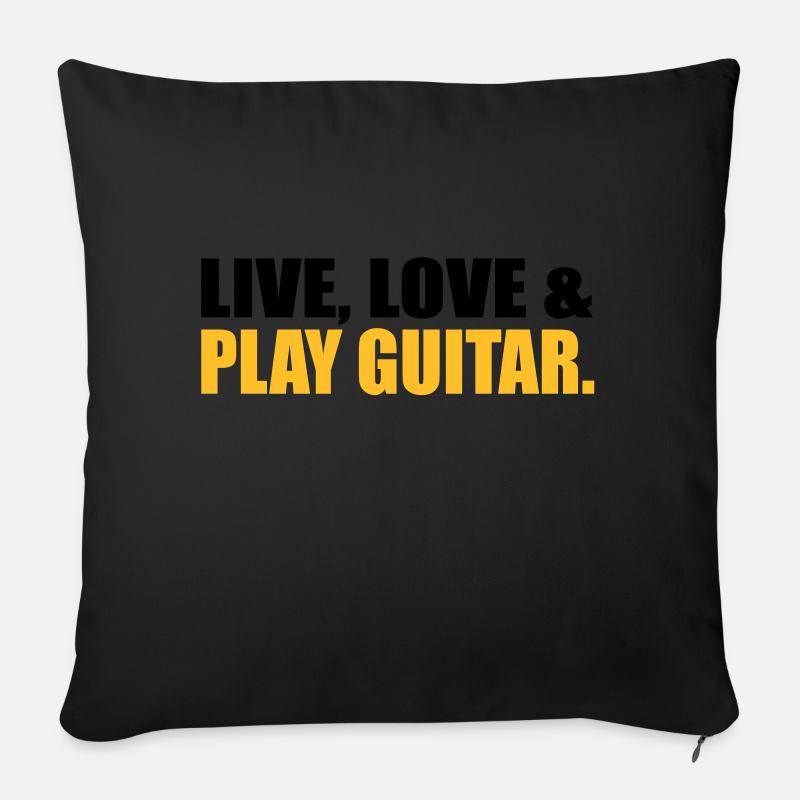 Gitarre - Sofakissen mit Füllung 45 x 45 cm - Schwarz