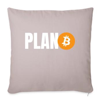Plan B Bitcoin BTC - Sofakissen mit Füllung 45 x 45 cm - helles Taupe - Vorne