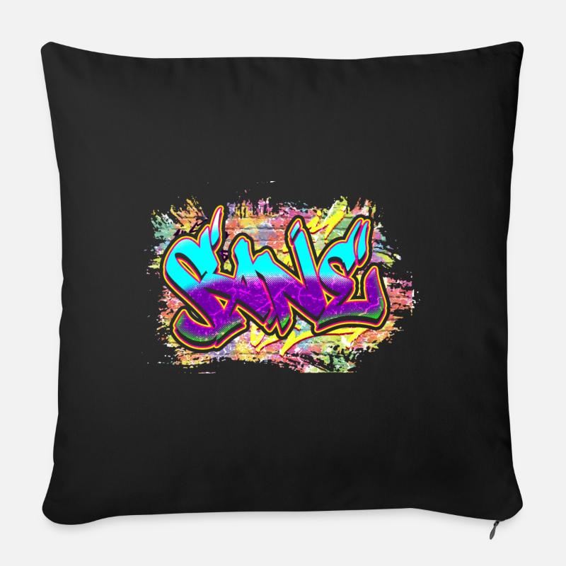 Graffiti - Sofakissen mit Füllung 45 x 45 cm - Schwarz