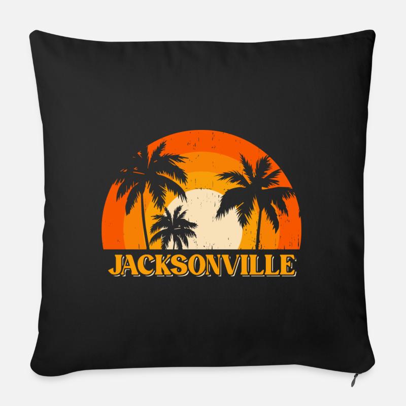 Jacksonville, Florida - Cojín de sofá con relleno 45 x 45 cm - negro
