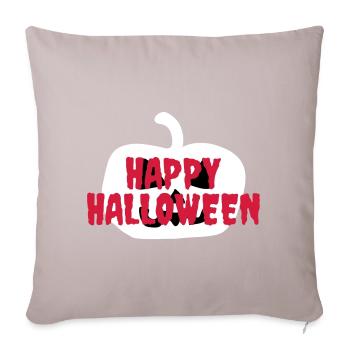Happy halloween (Halloween pumpkin in the background) - Sofa pillow with filling 45cm x 45cm - light taupe - Front