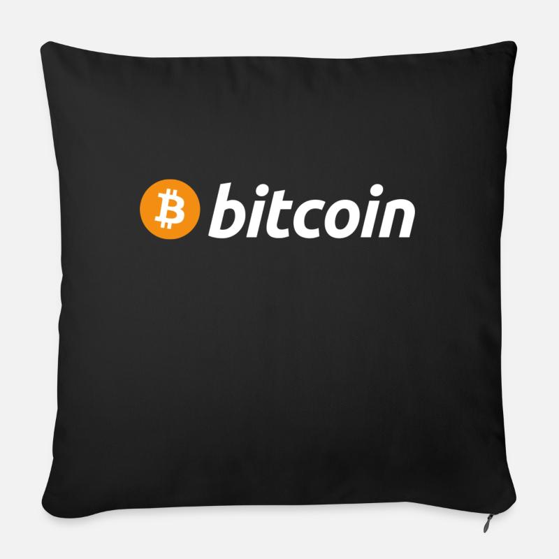 Bitcoin (Bitcoin) - Sofakissen mit Füllung 45 x 45 cm - Schwarz