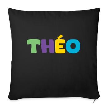 Name - Théo - Sofa pillow with filling 45cm x 45cm - black - Front